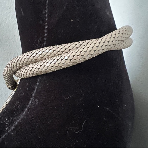 Vintage beige mesh snake belt necklace - Picture 3 of 12